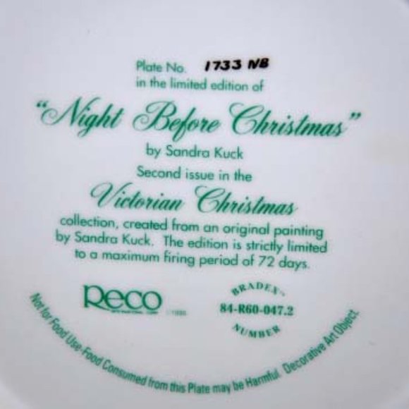 Rare Victorian Night Before Christmas Plate From Victorian Christmas Collection - Picture 2 of 7